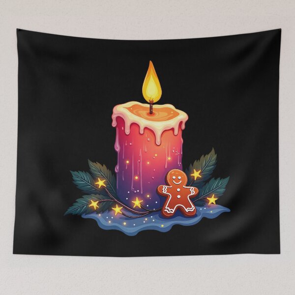 Item preview, Cozy Christmas Candle And Gingerbread Man designed and sold by TeeARTHY.