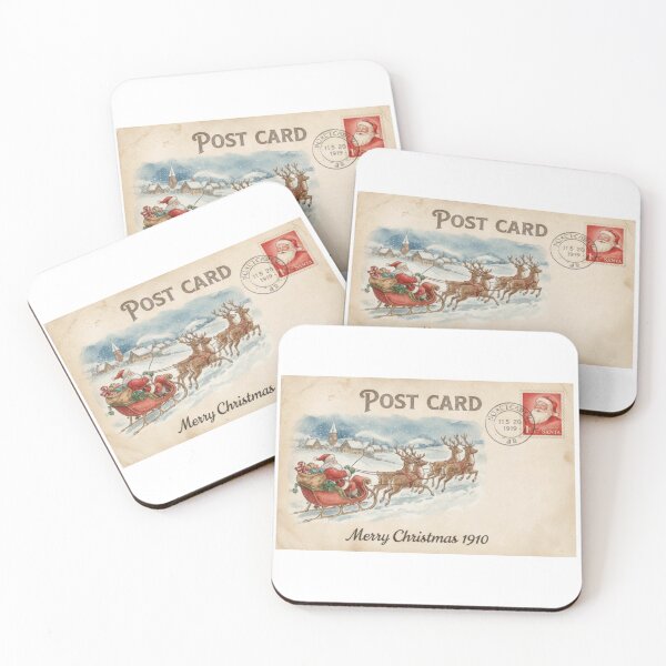 Item preview, Antique 1910 Christmas Sleigh Ride Postcard Design designed and sold by zoughlal.