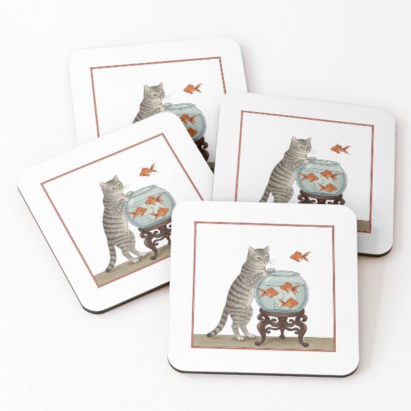 Item preview, Vintage Naughty Cat Reaching Into Fishbowl designed and sold by TeeARTHY.