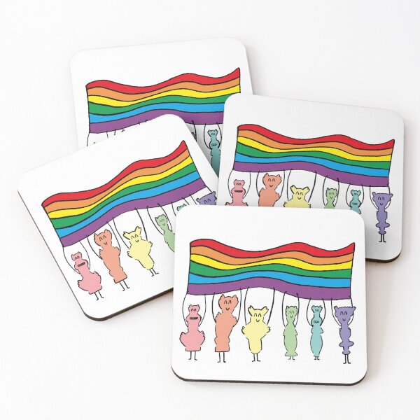 Item preview, Doodle Characters Holding up LGBTQIA+ Flag -- see my page for more! designed and sold by LucyWinton.