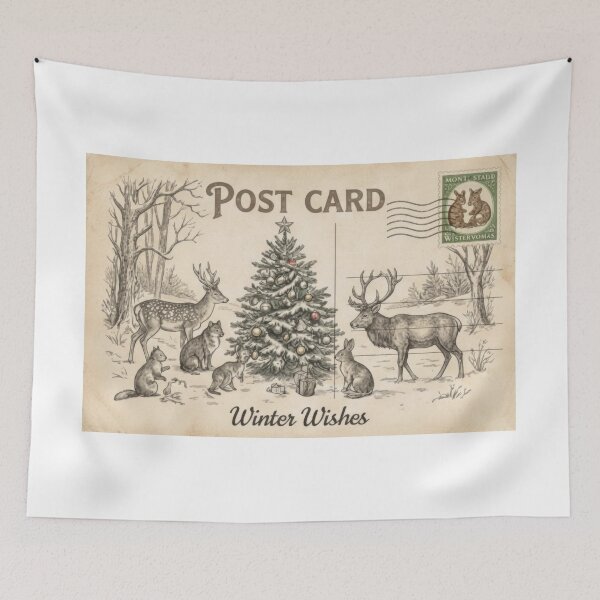 Item preview, Forest Animals Decorating Christmas Tree Sketch designed and sold by zoughlal.
