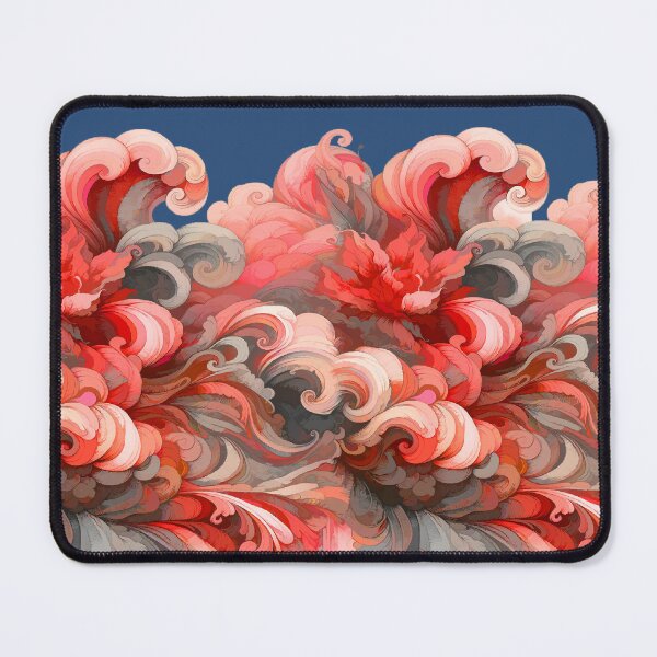 Item preview, Crimson Swell: Floral Currents on Midnight Blue designed and sold by Getrealdesigns.