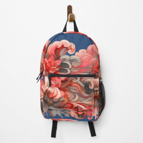 Item preview, Crimson Swell: Floral Currents on Midnight Blue designed and sold by Getrealdesigns.
