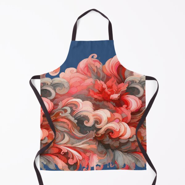 Item preview, Crimson Swell: Floral Currents on Midnight Blue designed and sold by Getrealdesigns.