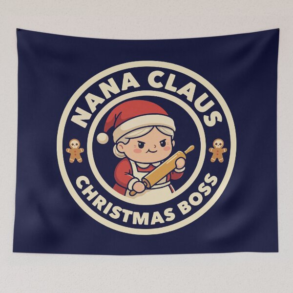Item preview, Nana Claus Christmas Boss Cute Grandma Baking Badge designed and sold by Lora Art.