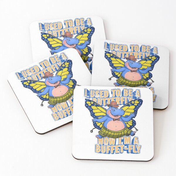 Item preview, Imagine a hippo who traded the ethereal lightness of a butterfly for the delightful fullness of a buffet. designed and sold by Creative-Sanc.