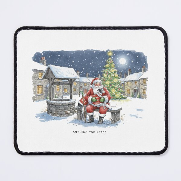 Item preview, Santa Resting By Stone Wishing Well With Greyhound designed and sold by zoughlal.