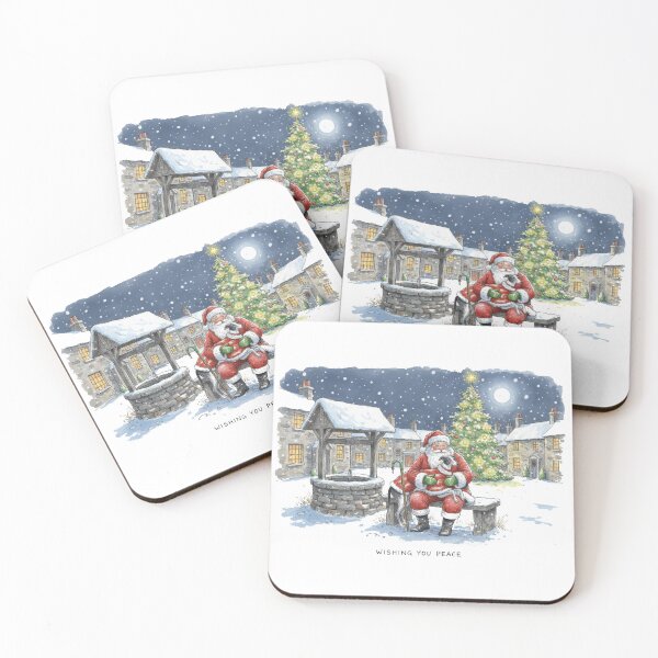 Item preview, Santa Resting By Stone Wishing Well With Greyhound designed and sold by zoughlal.