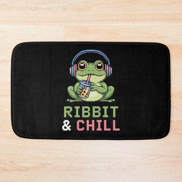 Item preview, RIBBI'T & CHILL Pixel Frog Lofi Beats | Cute Animal Bubble Tea & Headphones | Aesthetic Chill Vibe Music Design  designed and sold by pixelpopplanet.