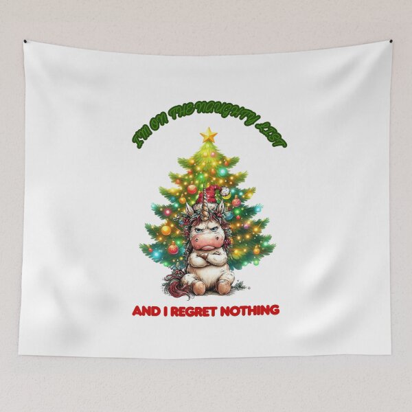 Item preview, Cute, grumpy, Christmas Unicorn designed and sold by Chubbyunicorncreations.