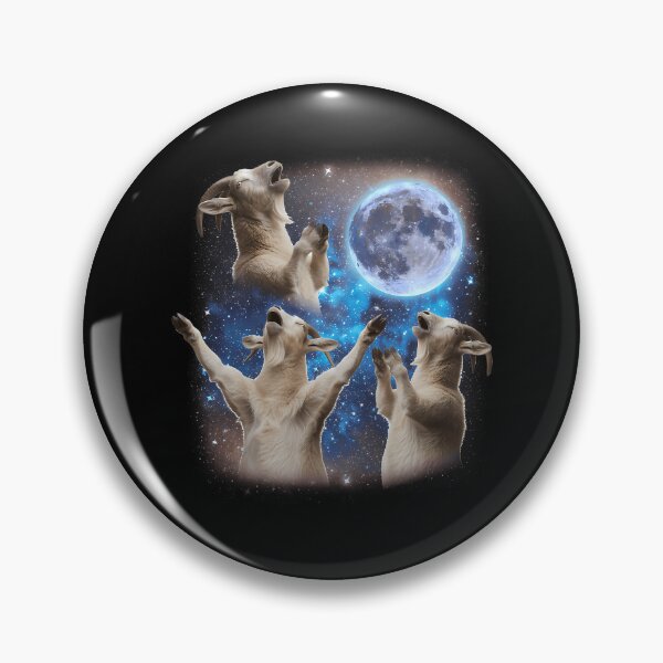Item preview, Three Goats Howling At The Moon Weird Meme Goat Gear designed and sold by ridhi-glennon.