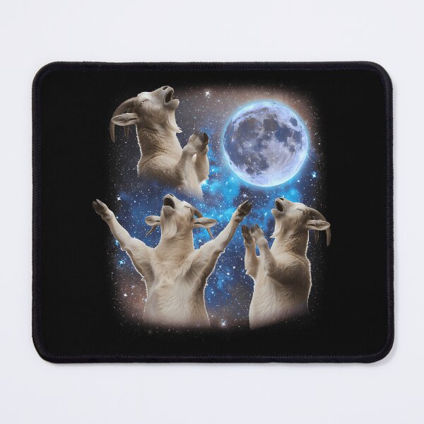 Item preview, Three Goats Howling At The Moon Weird Meme Goat Gear designed and sold by ridhi-glennon.