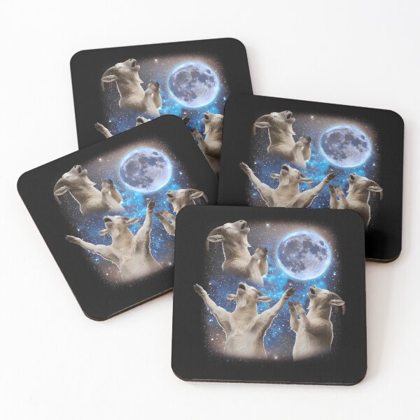 Item preview, Three Goats Howling At The Moon Weird Meme Goat Gear designed and sold by ridhi-glennon.