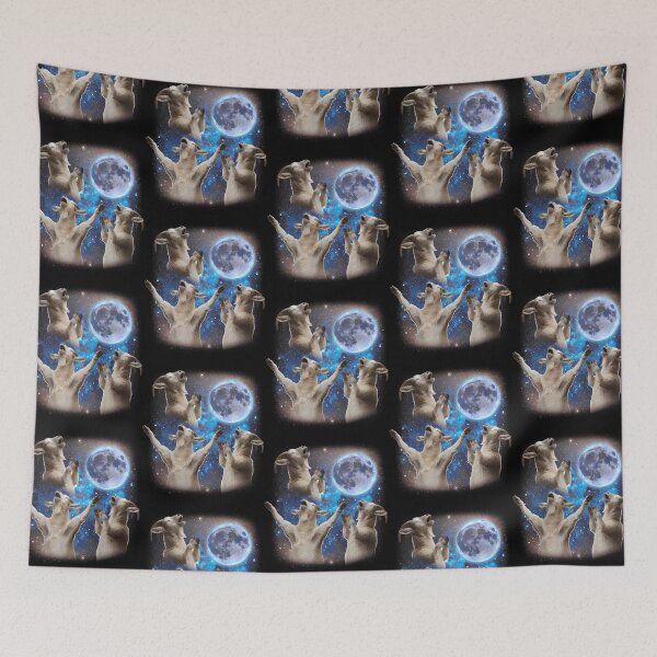 Item preview, Three Goats Howling At The Moon Weird Meme Goat Gear designed and sold by ridhi-glennon.