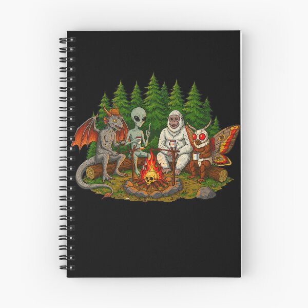 Item preview, Cryptid Camping Friends Bigfoot Mothman Alien designed and sold by TeeARTHY.