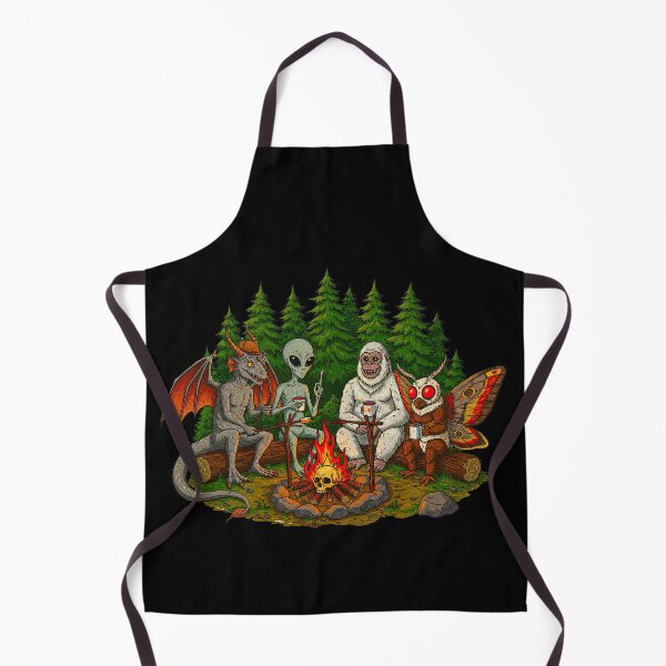 Item preview, Cryptid Camping Friends Bigfoot Mothman Alien designed and sold by TeeARTHY.