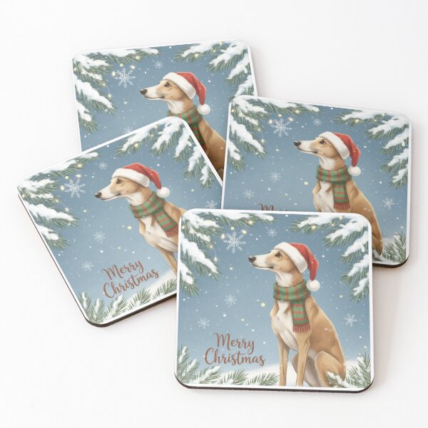 Item preview, Beautiful Tan Greyhound In Snowy Pine Forest designed and sold by zoughlal.