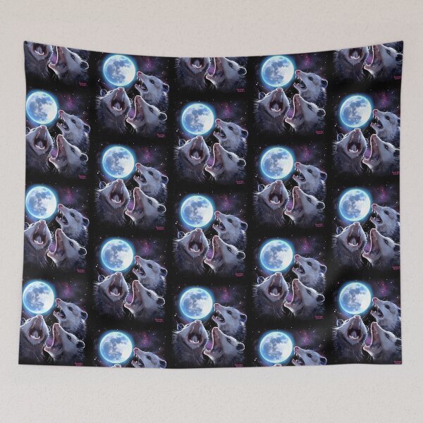 Item preview, Three Opossums Howling At The Moon Funny Possum designed and sold by ridhi-glennon.