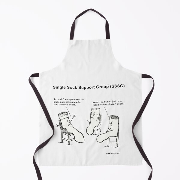 Item preview, cartoon about socks going to a support group designed and sold by Nikki Attree.