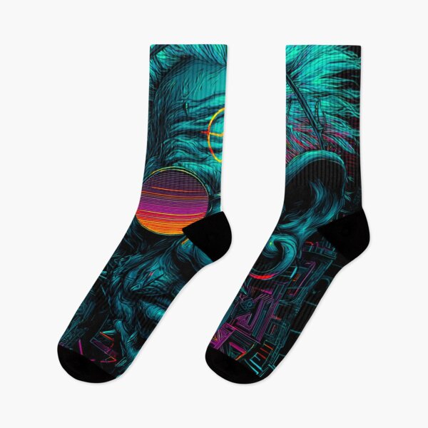 Item preview, Cyberpunk Shaman – Neon Psychedelic Rave Portrait designed and sold by DarkSpaceVibes.