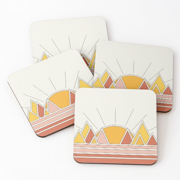 Item preview, Geometric Sunrise Harmony — Modern Abstract Landscape designed and sold by fadilow.