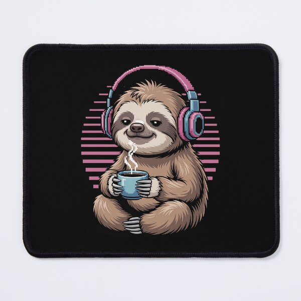 Item preview, Sloth LoFi Study Beats | Cute Animal Coffee & Headphones Aesthetic Design | Chill Vibe Emotional Jazz designed and sold by pixelpopplanet.