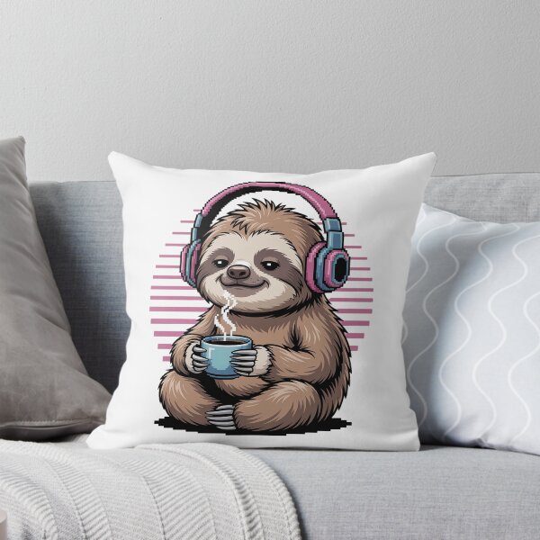 Item preview, Sloth LoFi Study Beats | Cute Animal Coffee & Headphones Aesthetic Design | Chill Vibe Emotional Jazz designed and sold by pixelpopplanet.