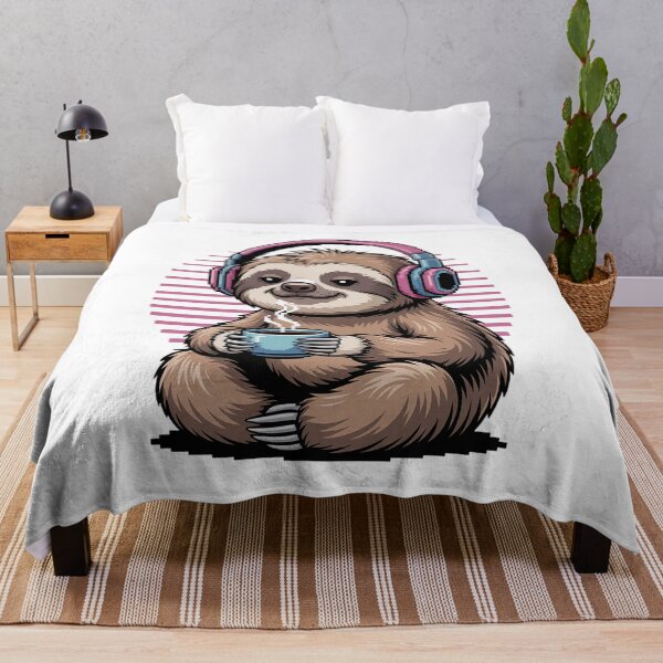 Item preview, Sloth LoFi Study Beats | Cute Animal Coffee & Headphones Aesthetic Design | Chill Vibe Emotional Jazz designed and sold by pixelpopplanet.