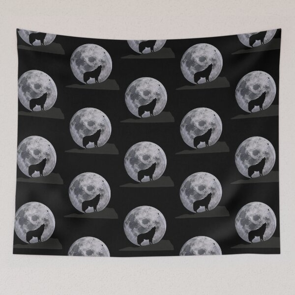 Item preview, A Howling Wolf Stands On The Edge And Behind The Moon designed and sold by ridhi-glennon.