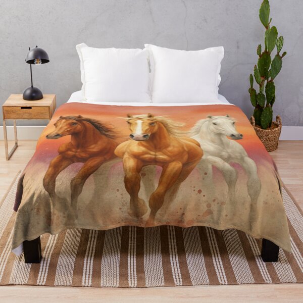 Item preview, Galloping Horses Watercolor Painting designed and sold by PixelExpressStudio.