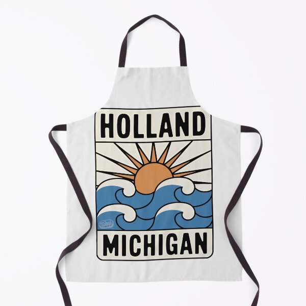 Item preview, Holland Michigan - Retro Sunset Sign designed and sold by TheOldMittenIllustrated.