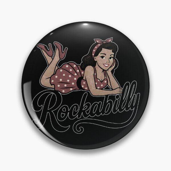 Item preview, Rockabilly woman, brunette, 1950s, lying down, petticoat, gift designed and sold by Pineapple-Tree.