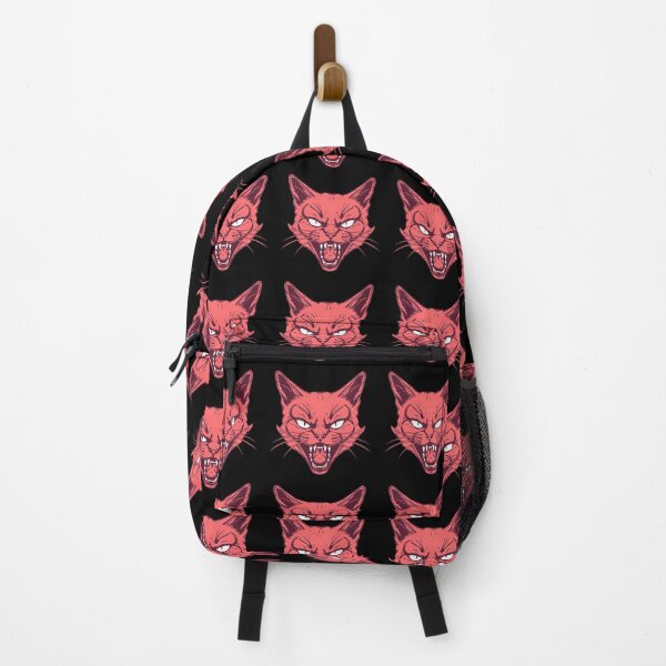 Item preview, Angry Red Cat Face Feral Tattoo Style designed and sold by TeeARTHY.