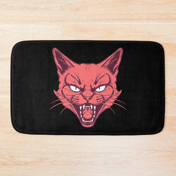 Item preview, Angry Red Cat Face Feral Tattoo Style designed and sold by TeeARTHY.