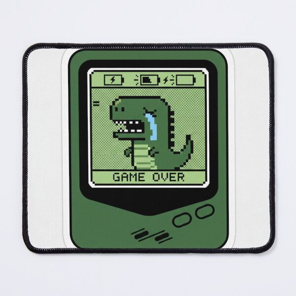 Item preview, Nostalgic Game Over: Crying Pixel Dinosaur on Retro Handheld Screen designed and sold by MyEz Style.