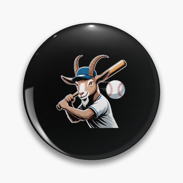 Item preview, Goat Baseball Batter Swing Ballplayer Mascot designed and sold by PatsyMargie.