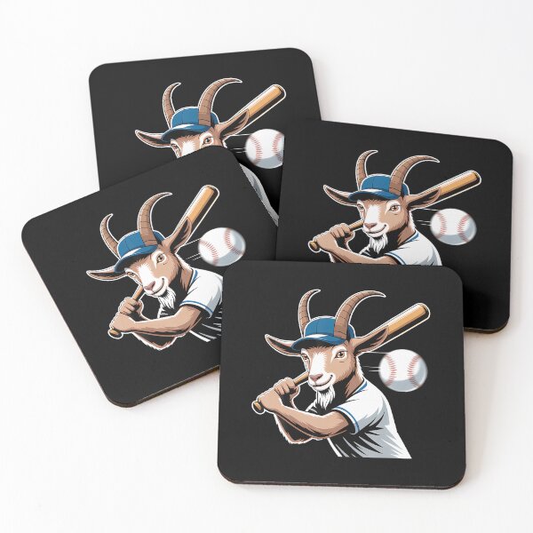 Item preview, Goat Baseball Batter Swing Ballplayer Mascot designed and sold by PatsyMargie.