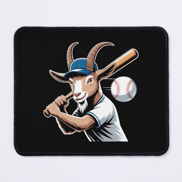 Item preview, Goat Baseball Batter Swing Ballplayer Mascot designed and sold by PatsyMargie.