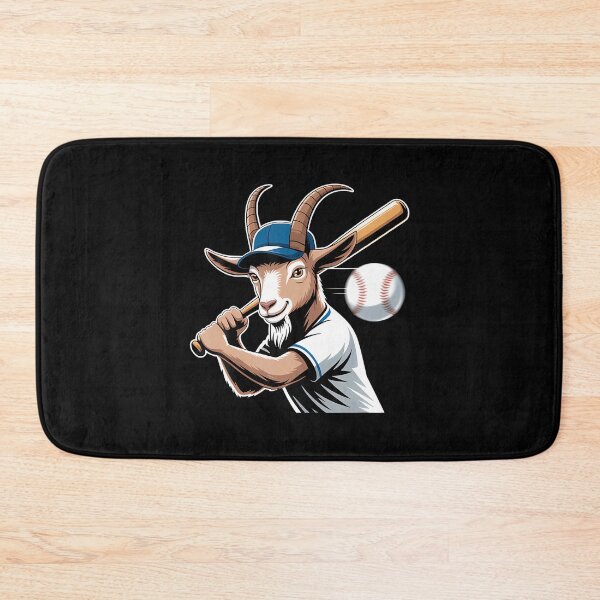 Artikelvorschau, Ziegen-Baseball-Schlagmann-Schwung-Ballspieler-Maskottchen entworfen und verkauft von PatsyMargie.
