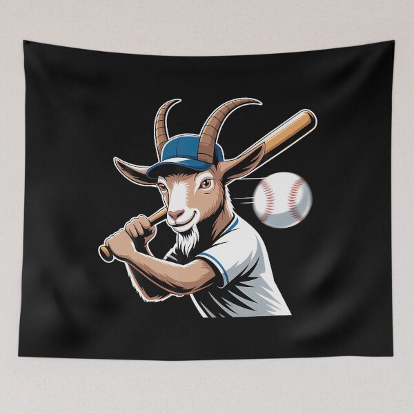 Item preview, Goat Baseball Batter Swing Ballplayer Mascot designed and sold by PatsyMargie.