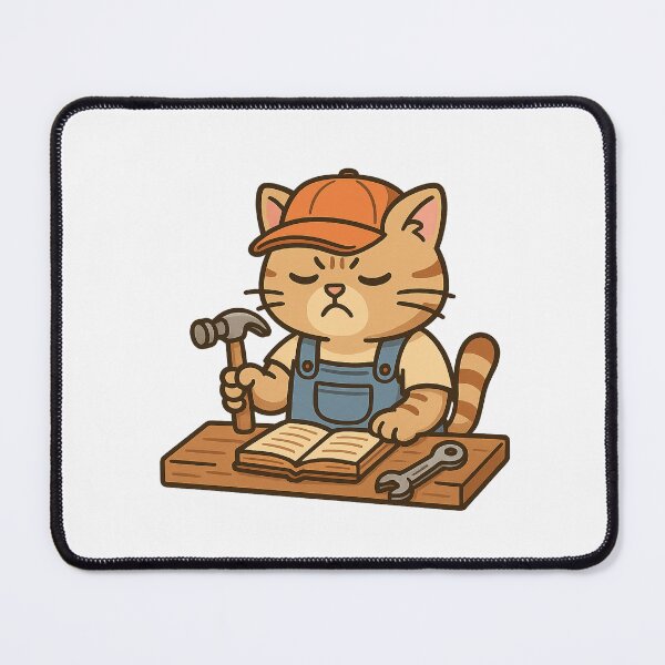 Item preview, Grumpy Carpenter Cat – Meme Art designed and sold by kimkosovo.