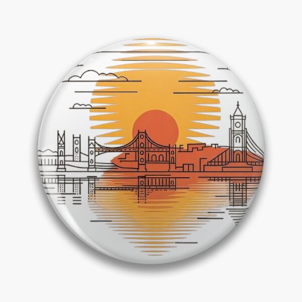 Item preview, Lisbon Minimalist Sunset Skyline Art designed and sold by vivaportugalstore.