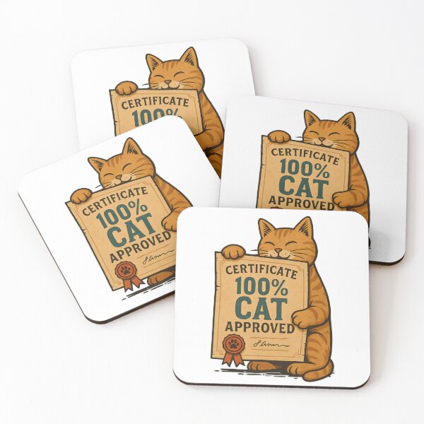 Item preview, 100% Cat Approved – Funny Certificate Cat Design designed and sold by SVALANART.