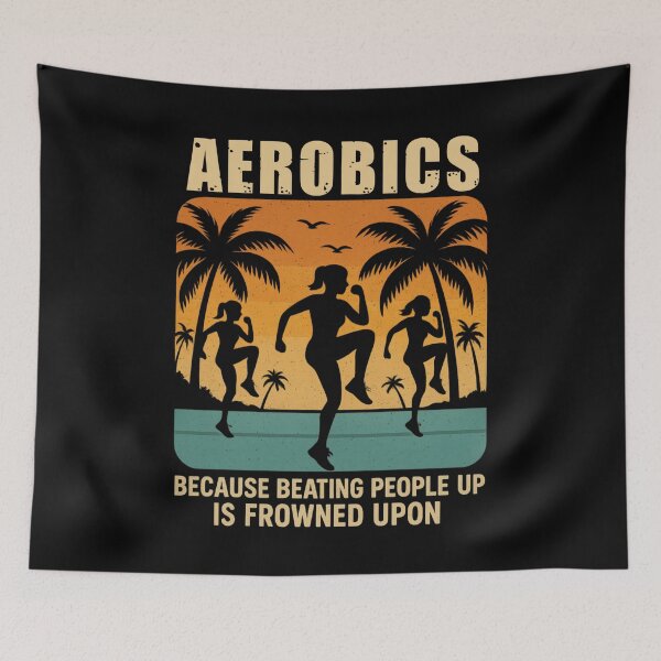 Item preview, Funny Aerobics Workout Vintage Sunset – Fitness Humor designed and sold by SidTastic .
