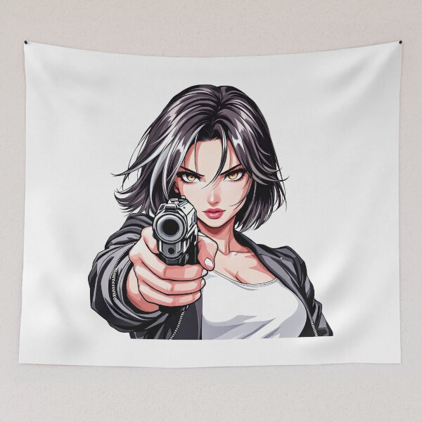 Item preview, Cool Anime Girl With Gun Manga Art designed and sold by TeeARTHY.