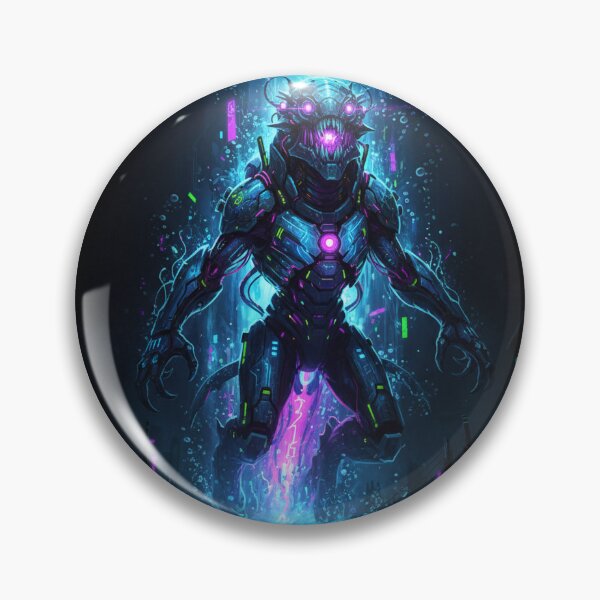 Item preview, Powerful Cybernetic Beast Emerging from Digital Blue Portal designed and sold by MyEz Style.