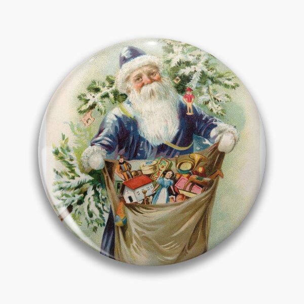 Item preview, Vintage Christmas greetings with a blue santa suit designed and sold by KAY Artists.