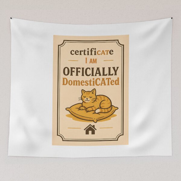 Item preview, Officially DomestiCATed – Funny Relaxed Cat Certificate designed and sold by SVALANART.