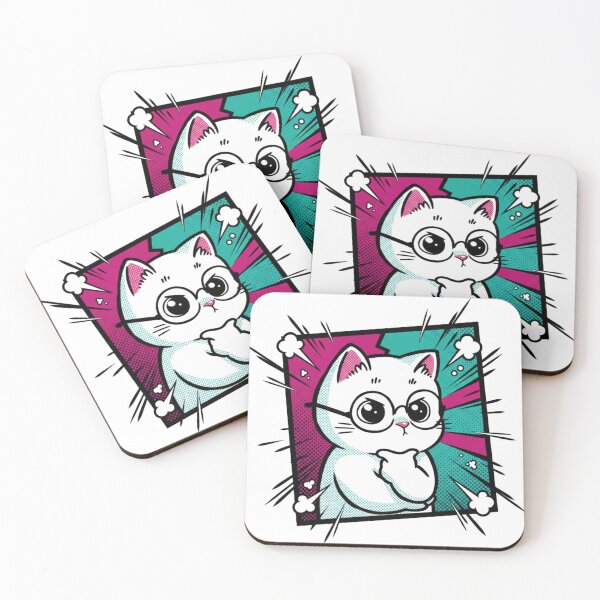 Item preview, Kitten with Glasses in Pop Panel designed and sold by Sauartsy.