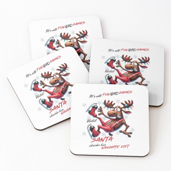 Item preview, Quirky Christmas Moose wearing ice skates  designed and sold by Chubbyunicorncreations.